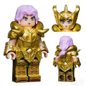 Saint Seiya Aries Mu Custom Minifigure Sanctuary Battle Cosmo Power Golden Armor Premium Collectible