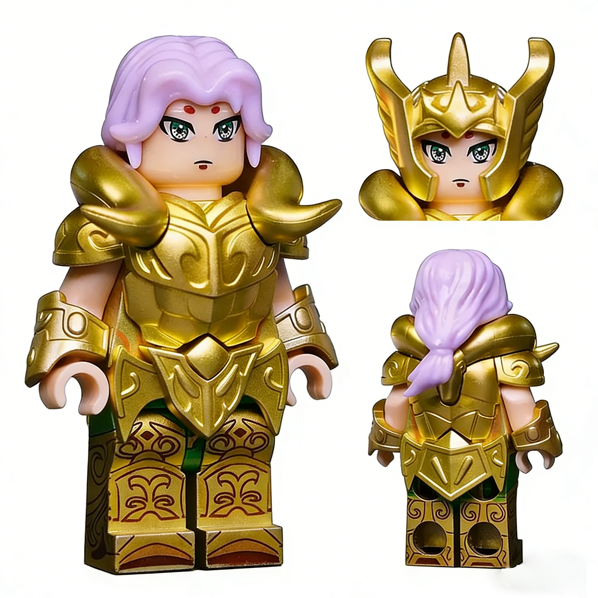 Saint Seiya Aries Mu Custom Minifigure Sanctuary Battle Cosmo Power Golden Armor Premium Collectible