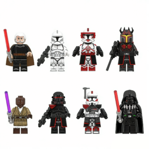 8pcs Star Wars Count Dooku Clone Soldier Commander Fox Gar Saxon Mace Windu Purge Trooper Arc Trooper Darth Vader Custom Minifigures Battle Ready Lightsaber Rare Collector Grade