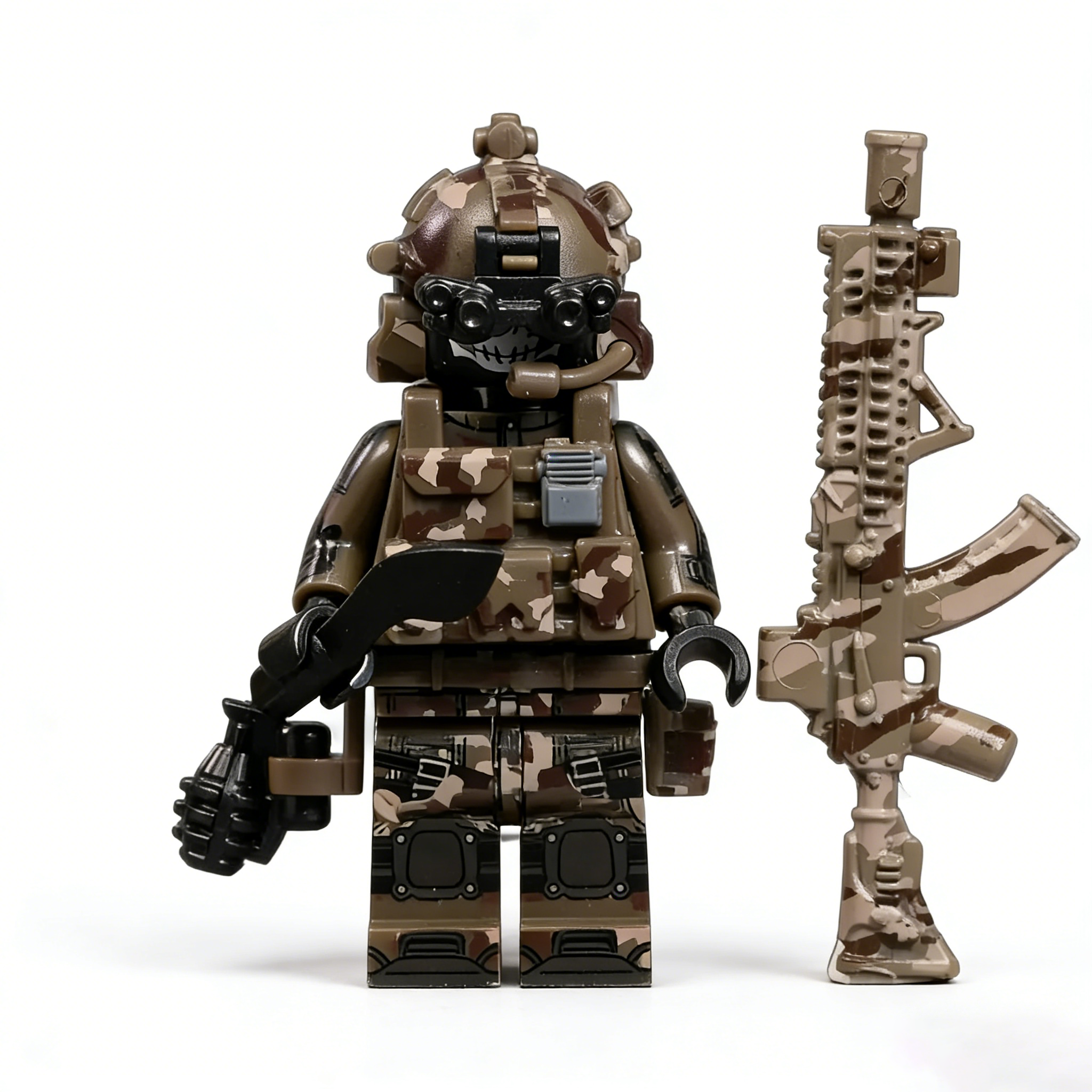 Desert Ghost SpecOps Soldier Custom Minifigure Tactical Military Desert Operation Premium AFOL Collectible MOC Decor