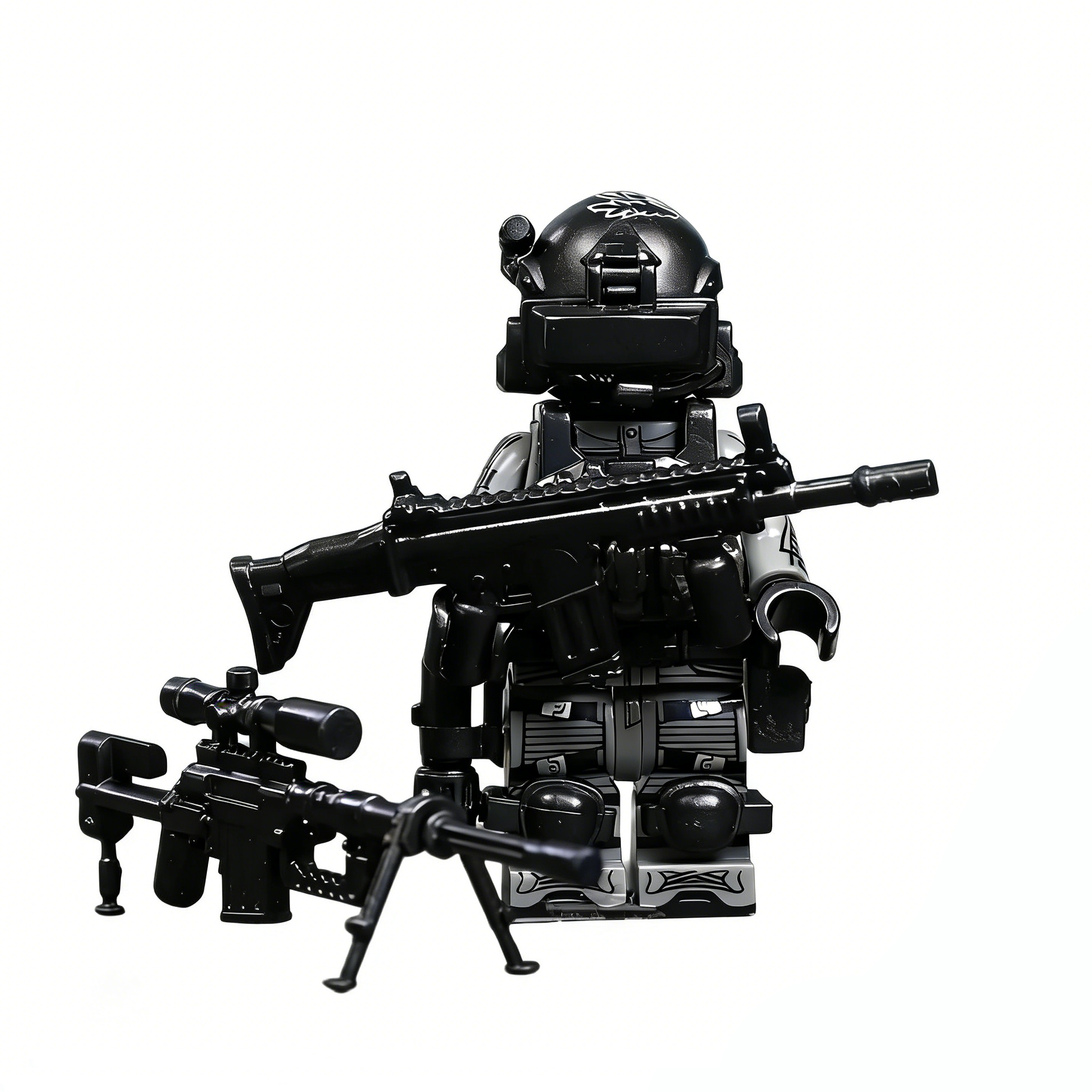 Shadow Operative Stealth Tactical Operative Custom Minifigure Armed Urban Combat Ready High-Quality ABS Plastic