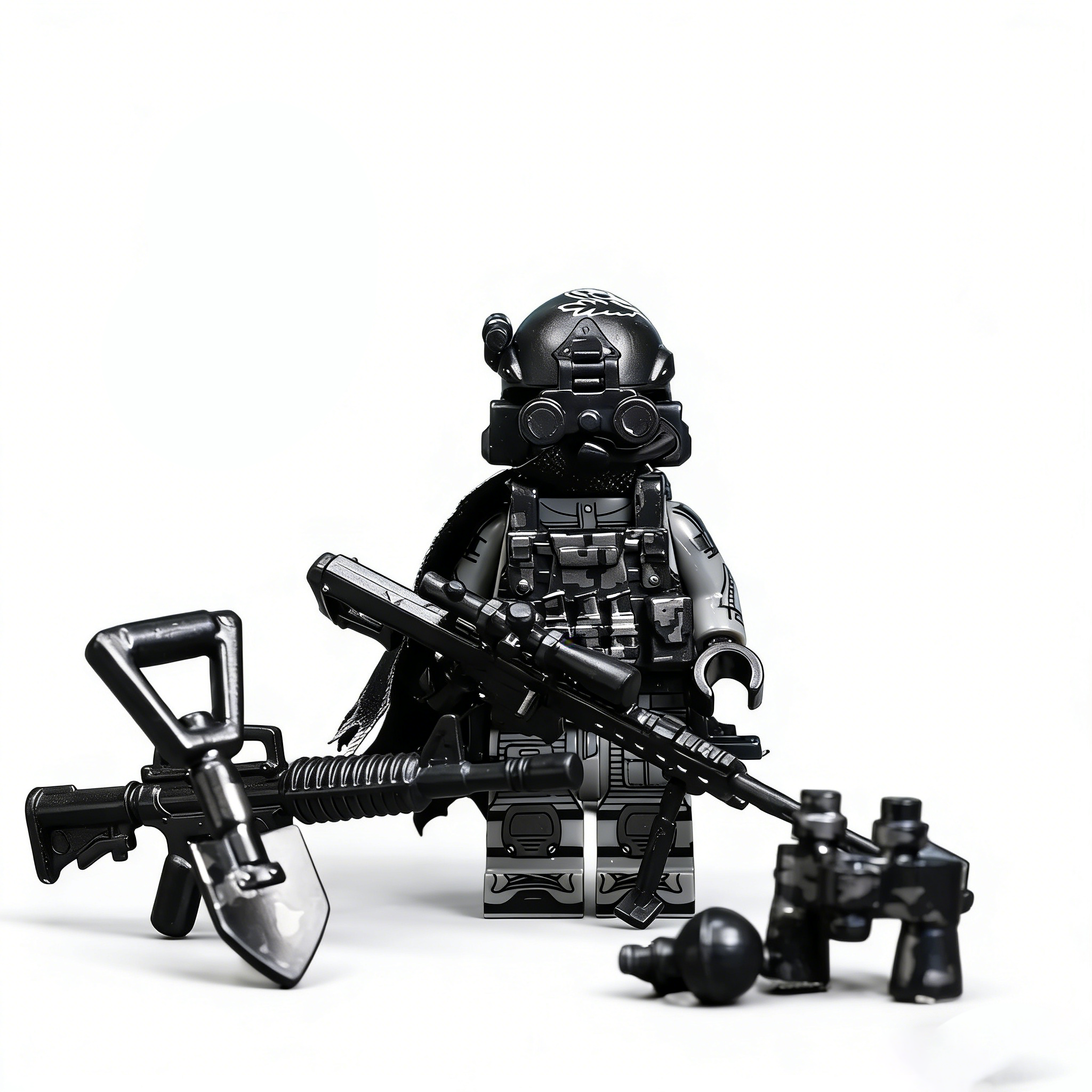 Shadow Sniper Covert Sniper Custom Minifigure Stealth Tactical Combat Ready High-Quality ABS Plastic