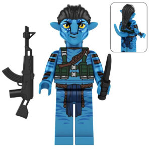 Avatar Jake Sully Custom Minifigure Warrior Armed Battle Ready Collectible Universe fits major blocks, high-quality ABS plastic, precision injection molding
