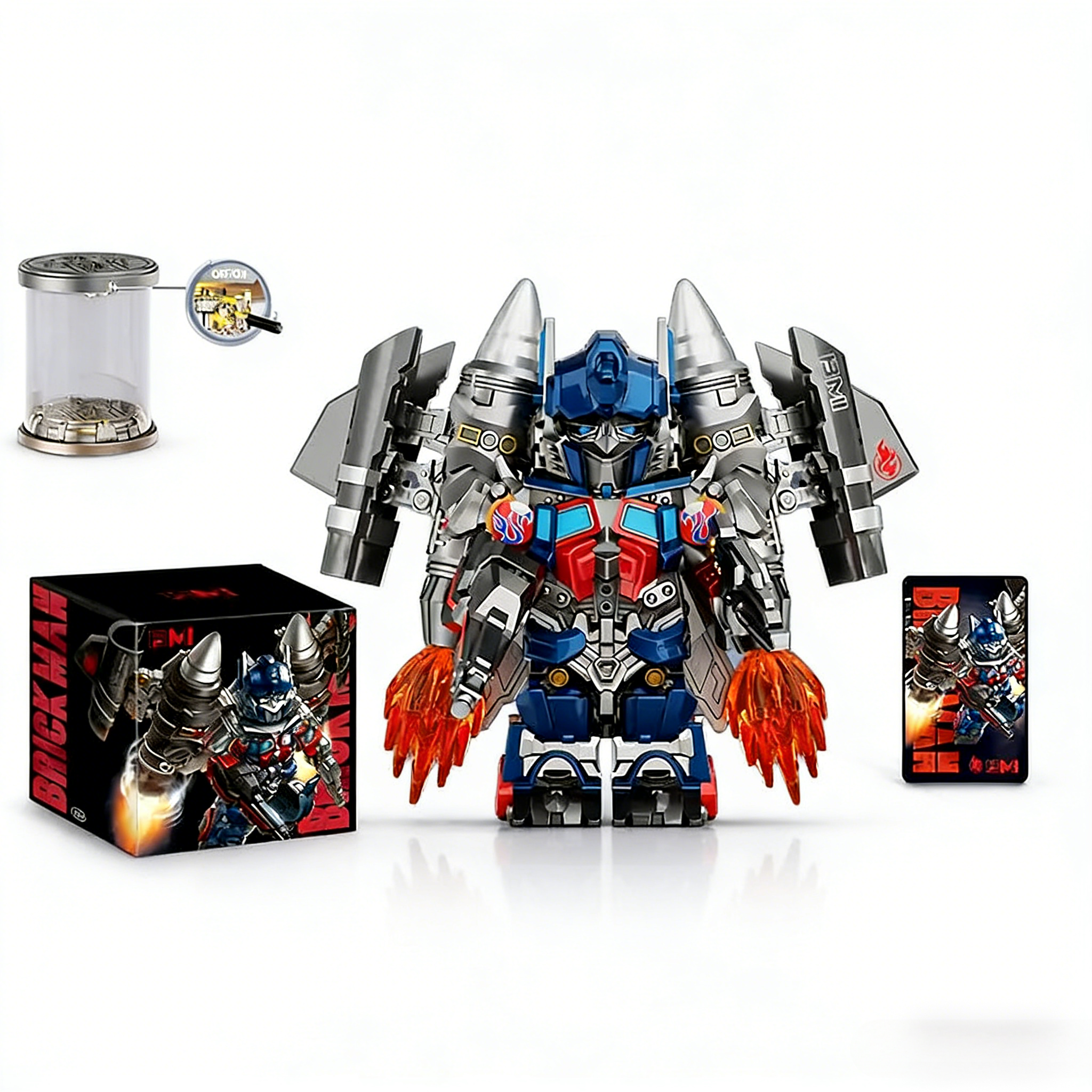2pcs Transformers Optimus Prime Skyfire Custom Minifigures Jet Mode Combined Form Battle Ready Flame Effects Collector Grade