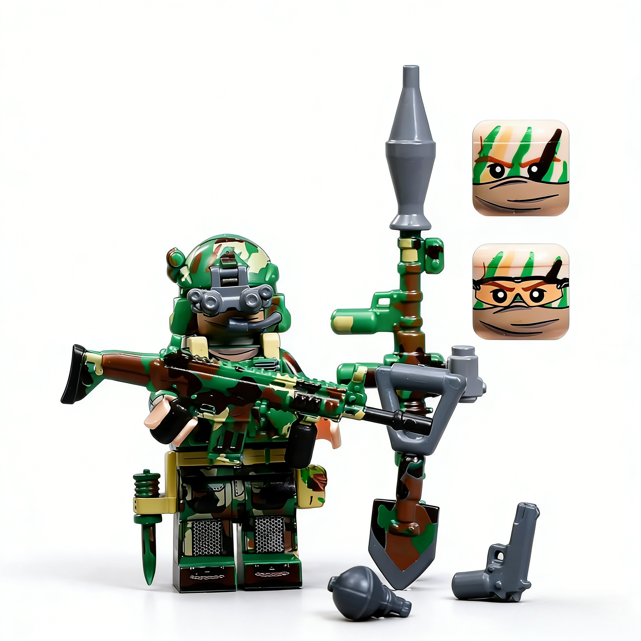 Jungle Assault SpecOps Soldier Custom Minifigure Tactical Military Jungle Combat Premium Collectible MOC Decor