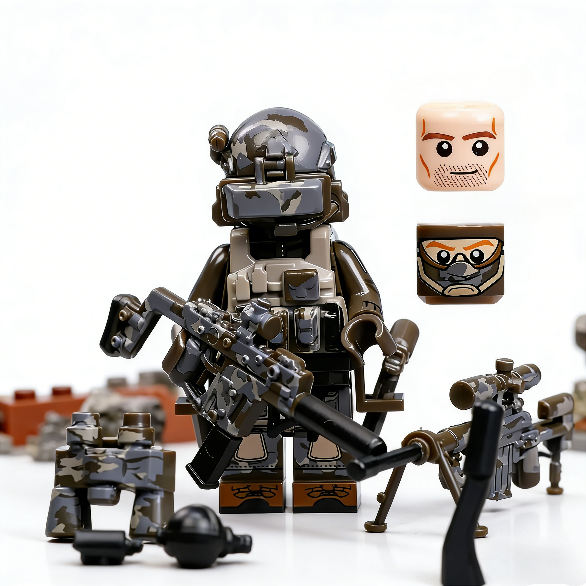 SpecOps Sniper Custom Minifigure Tactical Military Urban Combat Sniping Premium AFOL Collectible MOC Decor