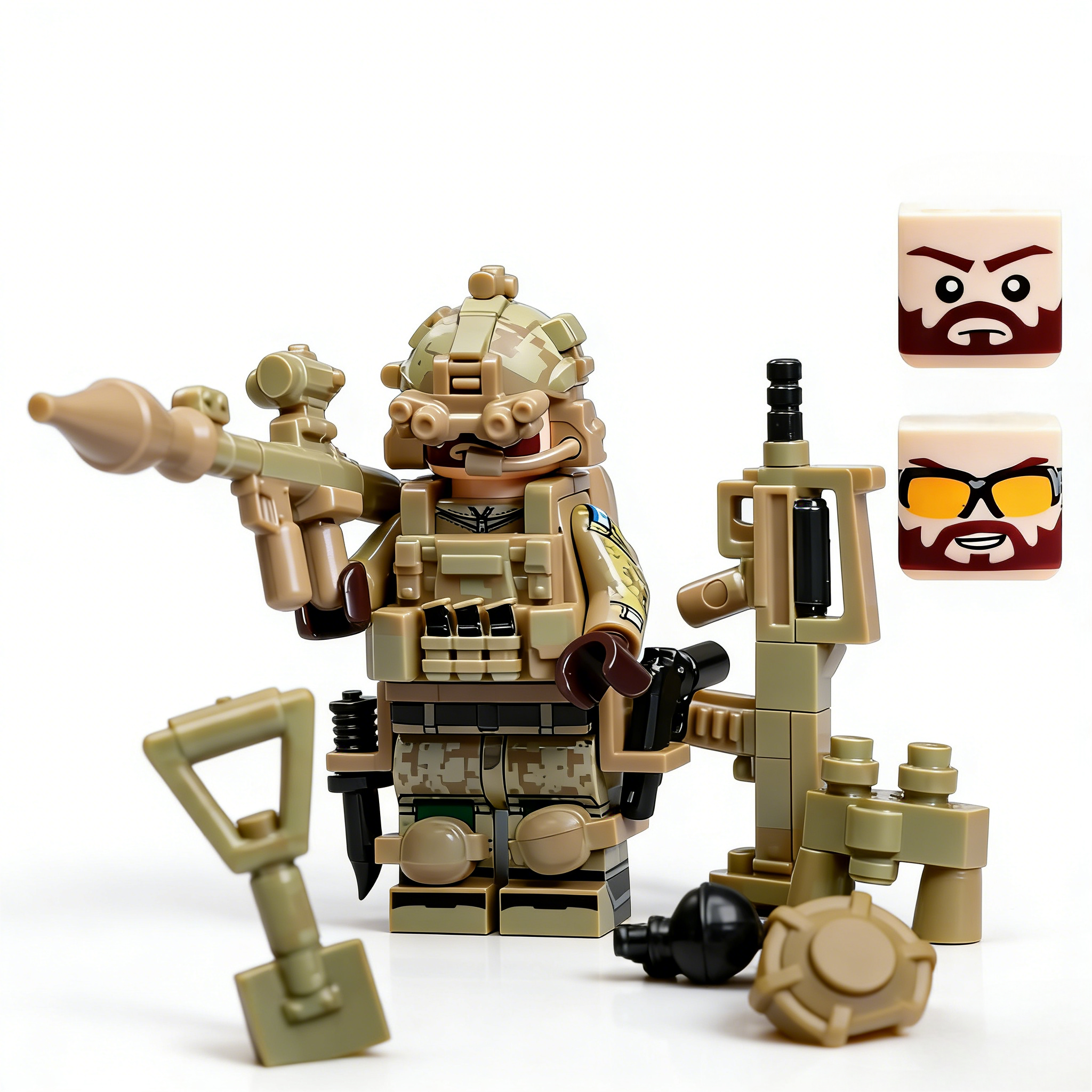 Desert SpecOps Tactical Soldier Custom Minifigure Desert Patrol Military Operation Premium AFOL Collectible MOC Decor