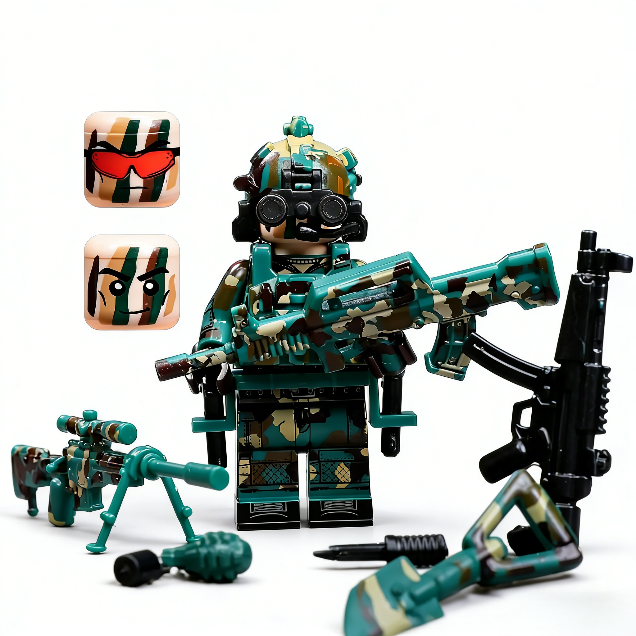 Jungle SpecOps Tactical Military Minifigure Custom Minifigure Jungle Patrol Combat Ready Premium AFOL Collectible MOC Decor