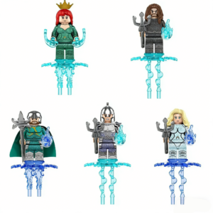 5pcs DC Aquaman Mera Orm Marius King Orm Atlanna Custom Minifigures Holding Trident Holding Energy Orb Battle Ready Underwater Theme Rare Collector Grade