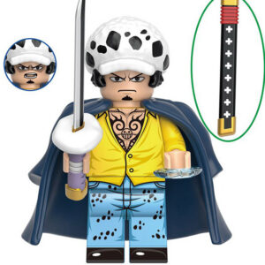 One Piece Trafalgar Law Custom Minifigure Wano Kroom Holding Sword Cape Dual Accessories Collectible Universe Compatible with Building Bricks