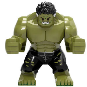 Marvel Hulk Custom Minifigure Angry Stance Power Pose High-Quality ABS Plastic Compatible with Major Brick Systems