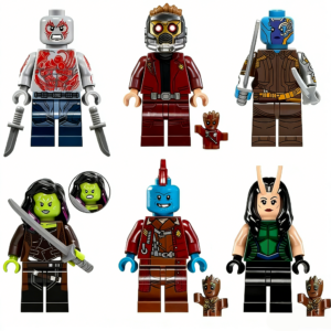 6pcs Marvel Star-Lord Nebula Gamora Yondu Mantis Destroyer Groot Custom Minifigures Battle Ready With Weapons Rare Collector Edition