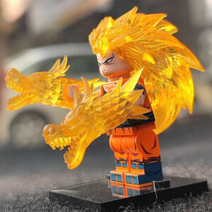 Dragon Ball Goku SSJ3 Custom Minifigure Transforming Energy Aura Dragon Form High-Quality ABS Plastic