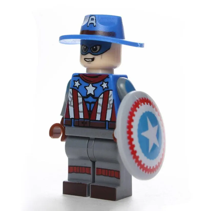 Marvel Captain America Custom Minifigure Holding Shield Cowboy Hat High-quality ABS plastic precision injection molding