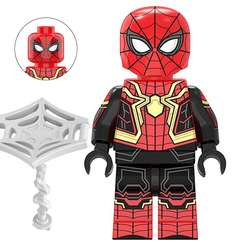 Marvel Spider-Man Custom Minifigure Web-Shooting Heroic Pose High-Quality ABS Plastic Compatible with Brick System Building Blocks