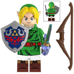 The Legend of Zelda Link Custom Minifigure Hero of Twilight Shield and Bow Adventure Compatible with Major Brick Systems