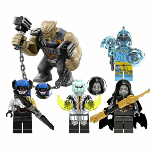 5pcs Marvel Black Dwarf Frost Beast Proxima Midnight Ebony Maw Corvus Glaive Custom Minifigures Battle Ready with Chain Weapon Energy Shield Rare Collector Edition