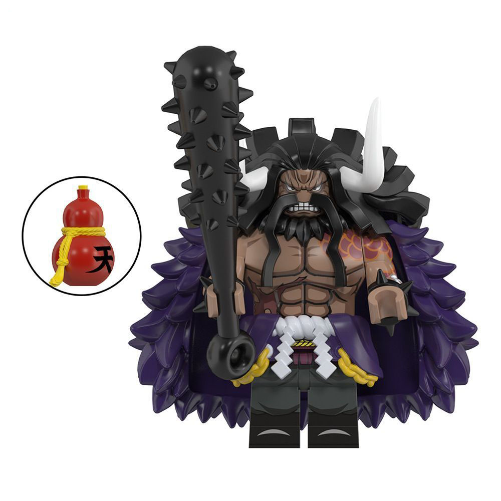 One Piece Kaido Custom Minifigure King of the Beasts Holding Club Imposing Stance Collectible Universe Brick System Compatible