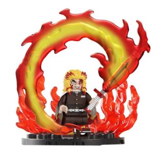 Demon Slayer Rengoku Custom Minifigure Battle Fire Breathing Sword Attack Movie Accurate Details Limited Edition Design