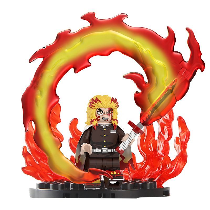 Demon Slayer Rengoku Custom Minifigure Battle Fire Breathing Sword Attack Movie Accurate Details Limited Edition Design