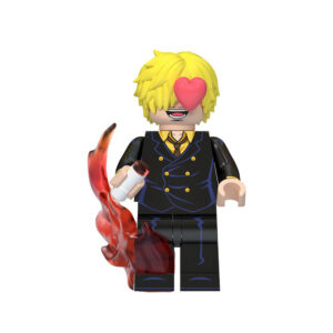 One Piece Sanji Custom Minifigure Heart Eyes Flame Effect Cooking Theme High-Quality ABS Collectible
