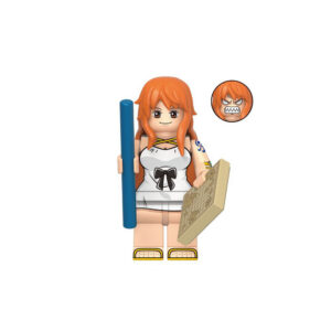 One Piece Nami Custom Minifigure Holding Staff Carrying Map Dual Expression Limited Edition