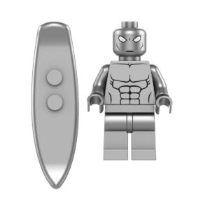 Marvel Silver Surfer Custom Minifigure Cosmic Travel Surfing Through Space High-Quality ABS Plastic Compatible with Building Bricks