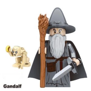 The Lord of the Rings Gandalf Gollum Custom Minifigure Holding Staff Sword Ring High-Quality ABS Plastic Collectible