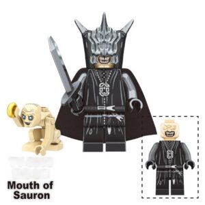 Lord of the Rings Mouth of Sauron Gollum Custom Minifigure Holding Sword Kneeling Dark Lord Presence High-Quality Collectible