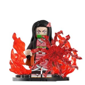 Demon Slayer Nezuko Kamado Custom Minifigure Fire Breath Demon Transformation High-Quality ABS Plastic Collectible