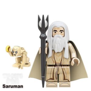 Lord of the Rings Saruman Gollum Custom Minifigure Holding Staff Possession High-quality ABS Plastic Premium Collectible