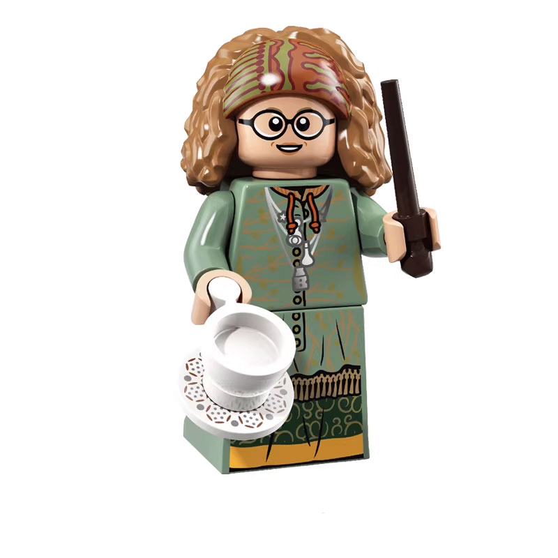 Harry Potter Professor Sybill Trelawney Custom Minifigure Tea Reading Holding Wand Collectible Universe Compatible with Major Building Blocks