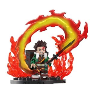 Demon Slayer Tanjiro Kamado Custom Minifigure Fire Breathing Sword Attack Limited Edition Collectible