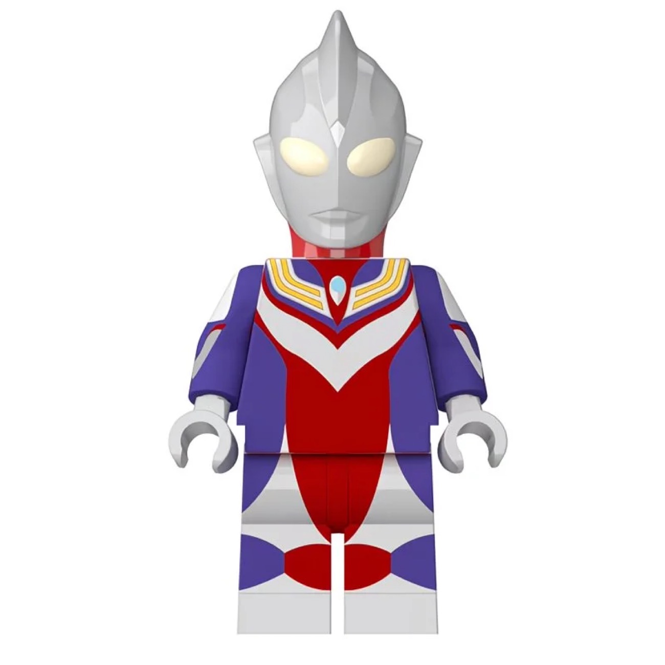 Ultraman Ultraman Tiga Custom Minifigure Standing Pose Compatible with Building Bricks High-Quality ABS Plastic Collectible