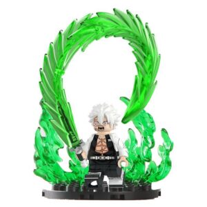 Demon Slayer Wind Hashira Custom Minifigure Sword Attack Green Breathing Technique High-Quality ABS Plastic Collectible