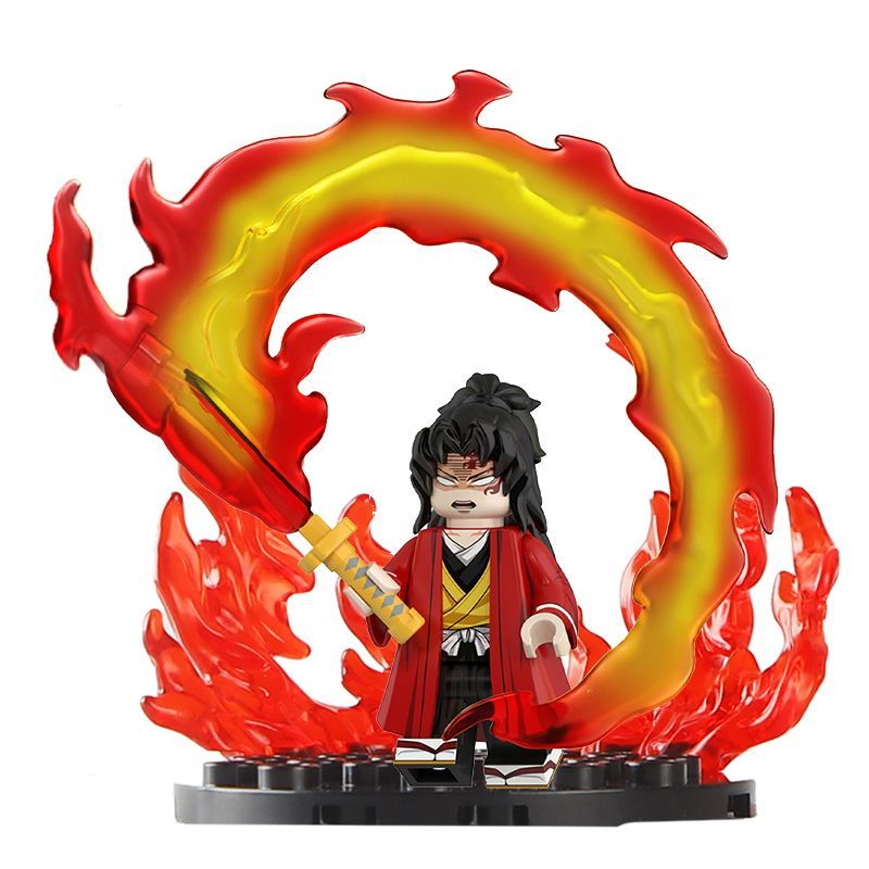 Demon Slayer Yoriichi Tsugikuni Custom Minifigure Flame Breathing Sword Pose High-Quality ABS Collectible