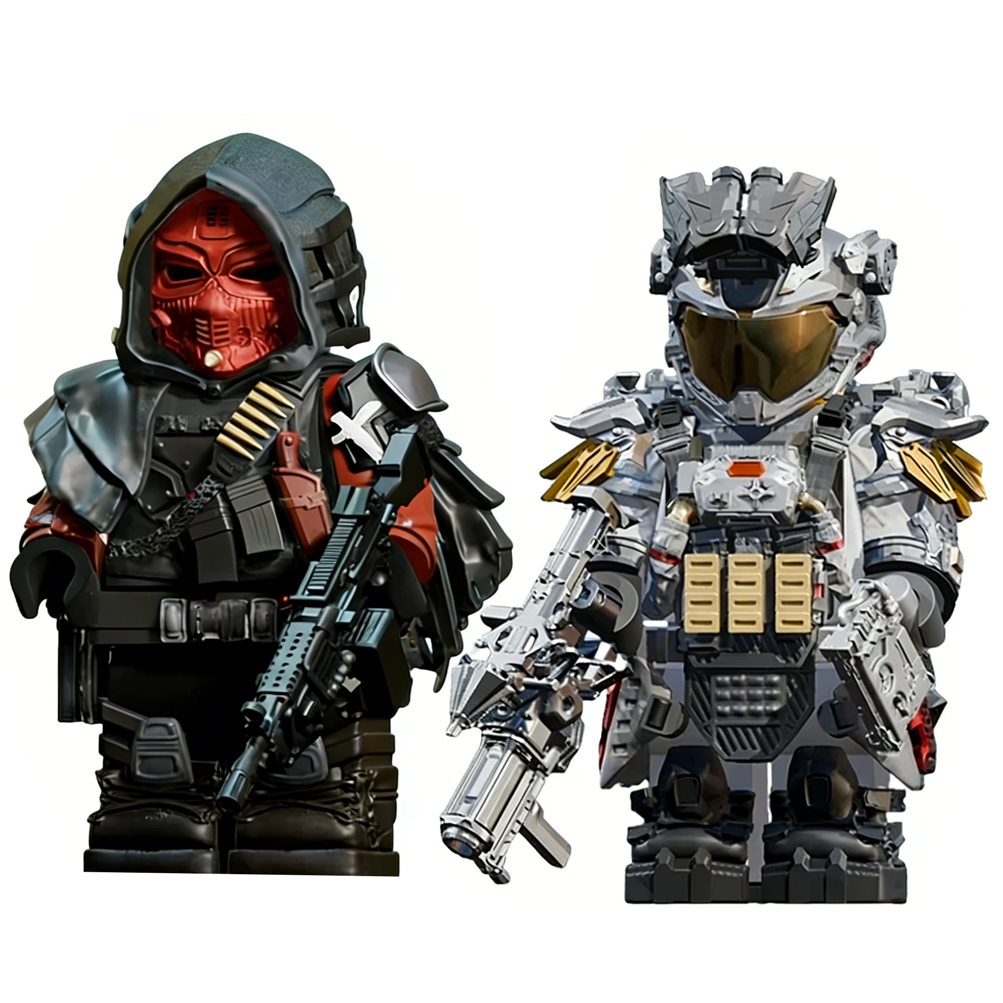 2pcs Delta Force Lingxiao Guardian Saeed Custom Minifigures Battle Scene Tactical Gear Collector Grade High Detail
