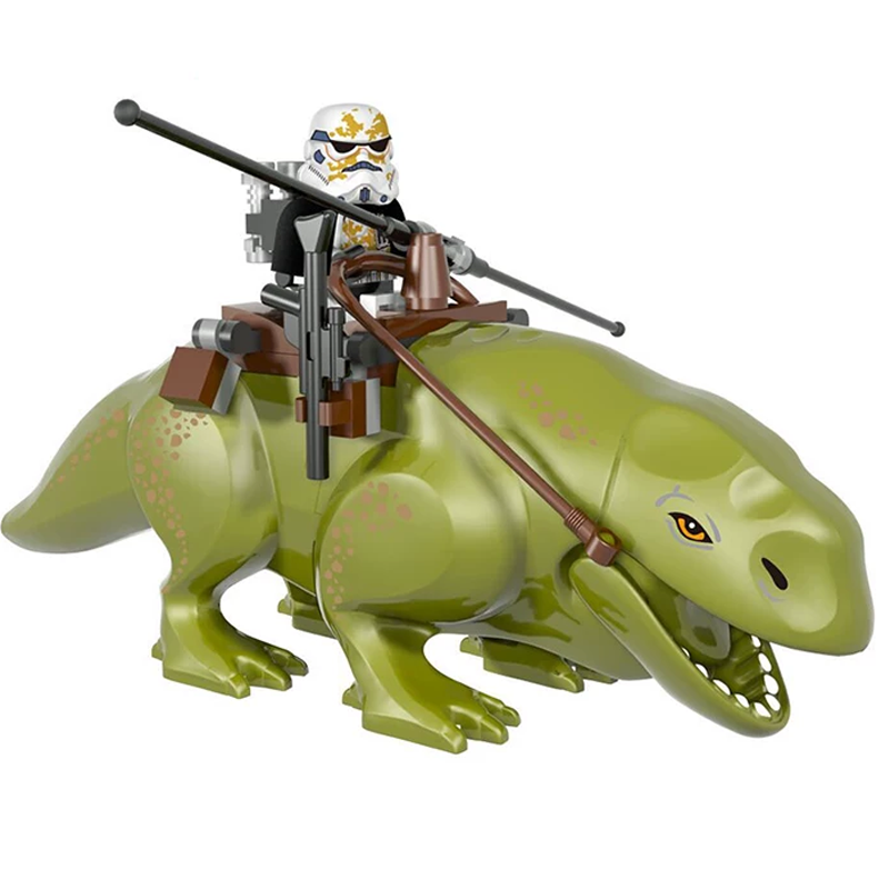 2pcs Star Wars Stormtrooper Wet Back Beast Custom Minifigures Riding Beast Armed with Blaster Rifle Mounted Combat Rare Edition Detailed Print Collector Grade