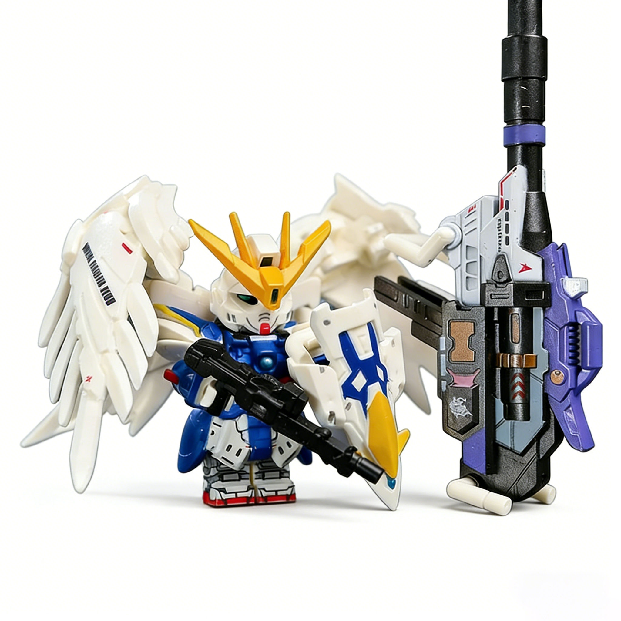 Gundam Wing Gundam Custom Minifigure Wings Deployed Battle Ready Machine Gun Weapon Dual Beam Sabers Rare Edition Collector Grade