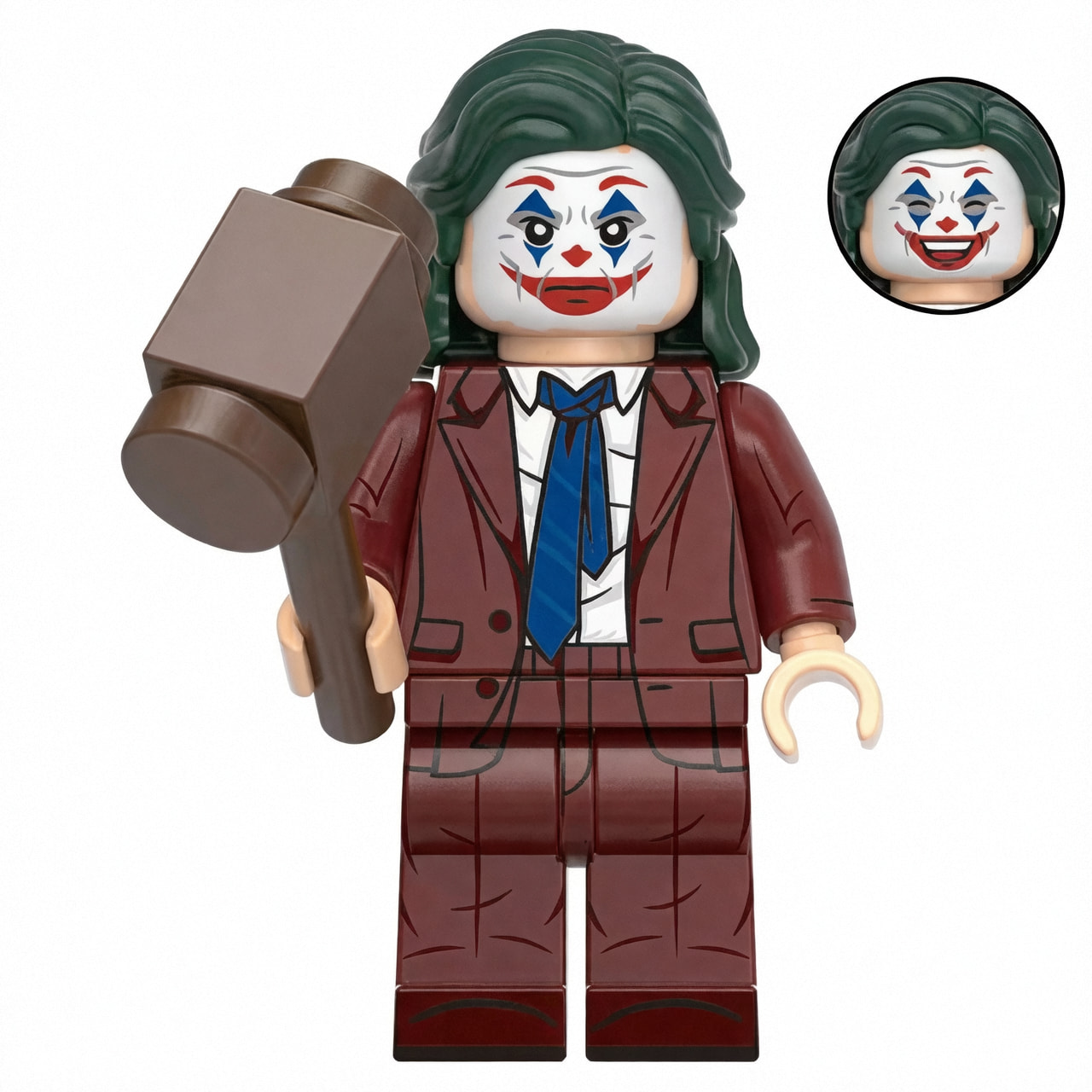 DC Comics Joker Custom Minifigure Holding Hammer Dual Faces Limited Edition