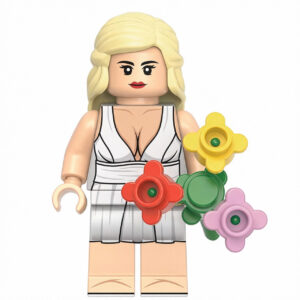 DC Comics Harley Quinn Custom Minifigure Holding Flowers Dual Faces Premium ABS Material