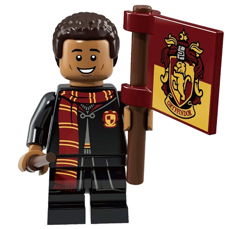 Harry Potter Hermione Granger Custom Minifigure Holding Gryffindor Banner Wielding Wand High-Quality ABS Plastic