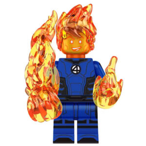 Marvel Universe Human Torch Custom Minifigure Fire Flame Burning Energy Blast High-Quality ABS Plastic Premium Print Compatible Building Bricks