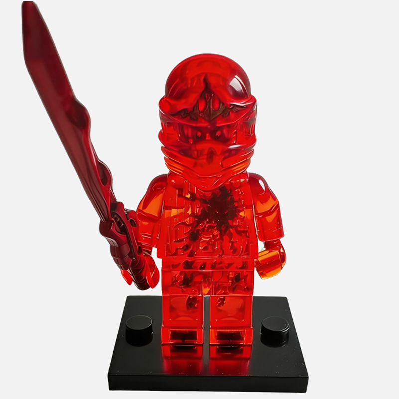Ninjago Kai Custom Minifigure Translucent Fire Energy Holding Sword Premium ABS Collectible