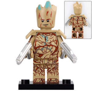 Marvel Groot Custom Minifigure Holding Weapons Standing Pose Premium ABS Material