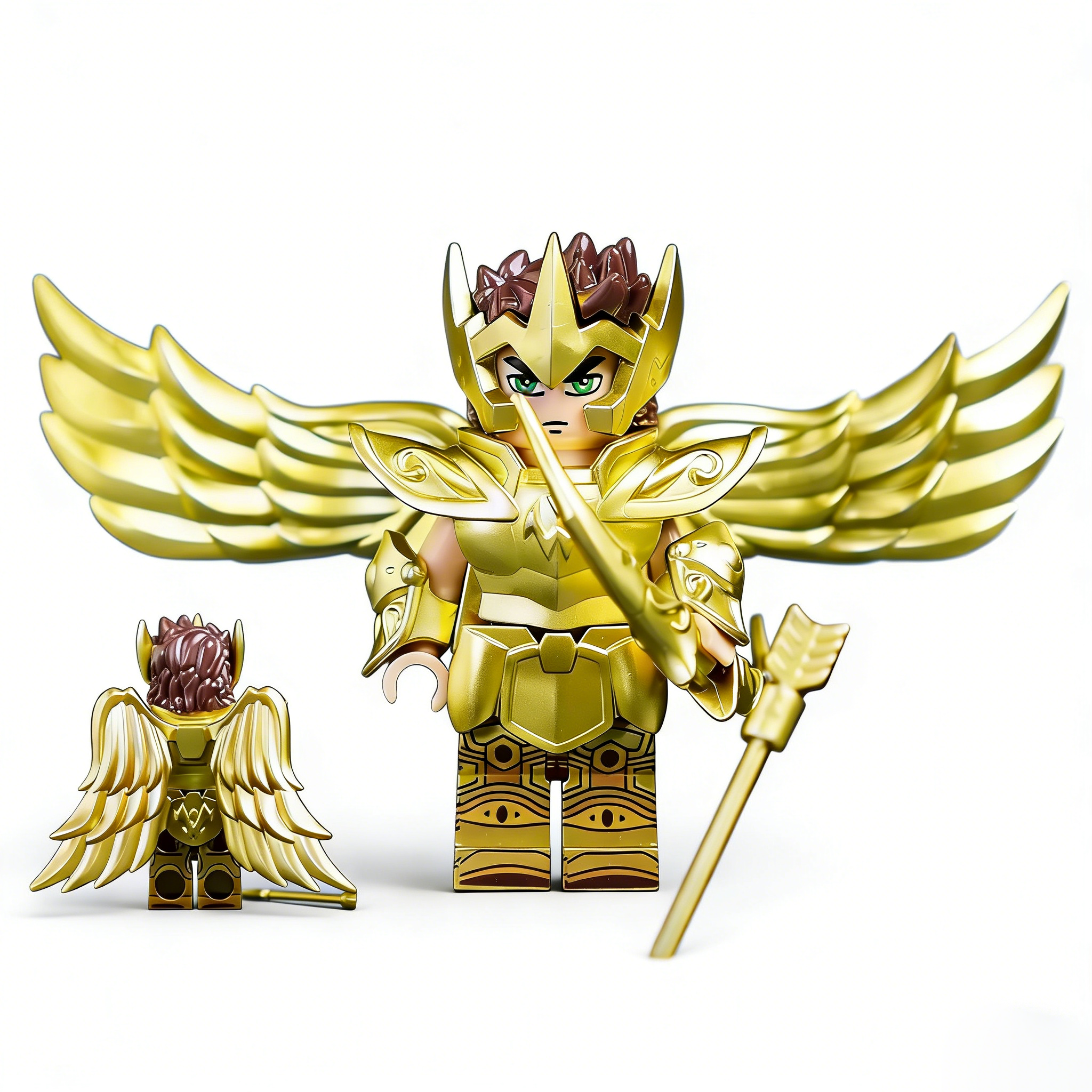 Saint Seiya Sagittarius Aiolos Custom Minifigure Sanctuary Battle Golden Armor Premium Collectible