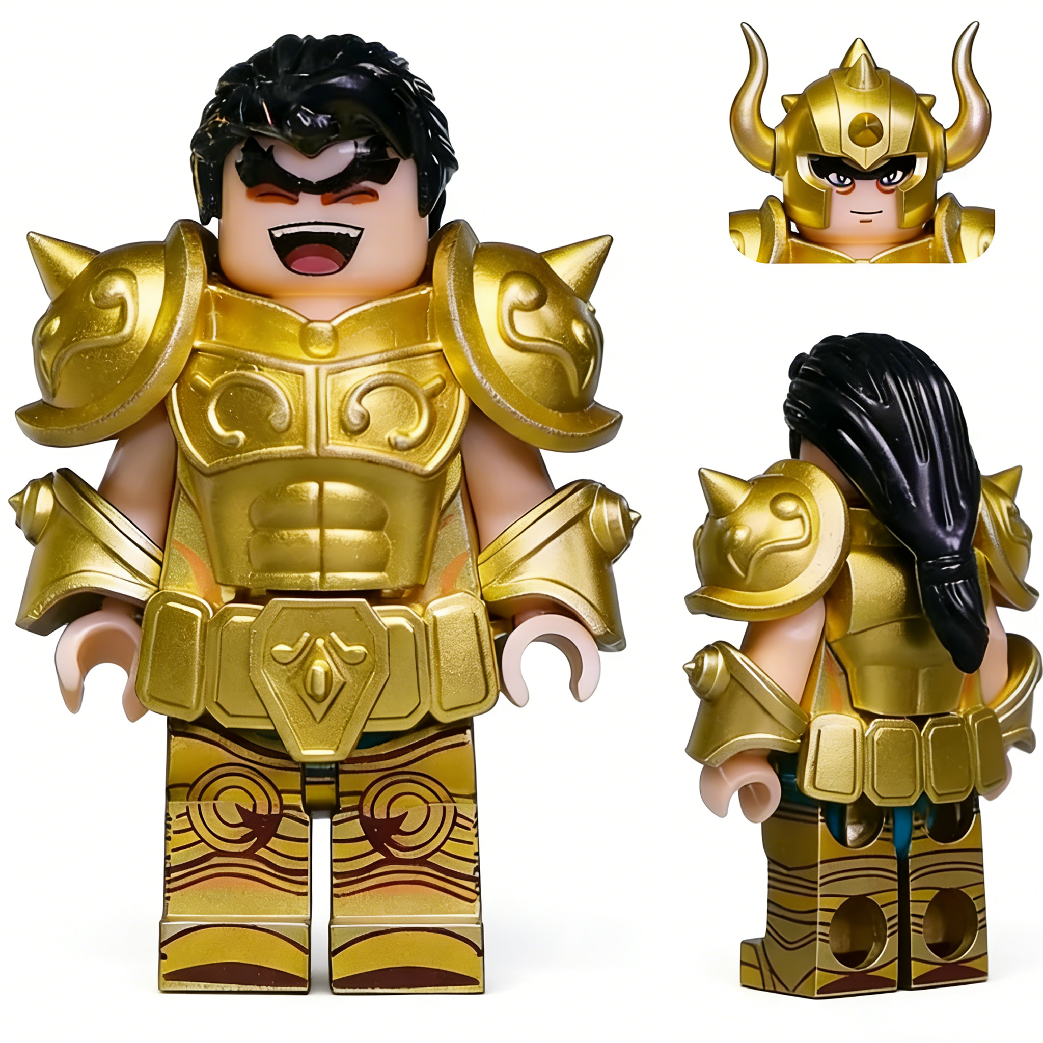 Saint Seiya Taurus Aldebaran Custom Minifigure Sanctuary Battle Warrior Pose Premium Collectible