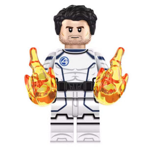 Marvel Human Torch Custom Minifigure Fire Power Flame Hands Heroic Pose Movie Accurate Details