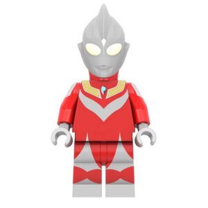 Ultraman Ultraman Tiga Power Type Custom Minifigure Standing Heroic Pose Collectible Universe Compatible with Building Bricks