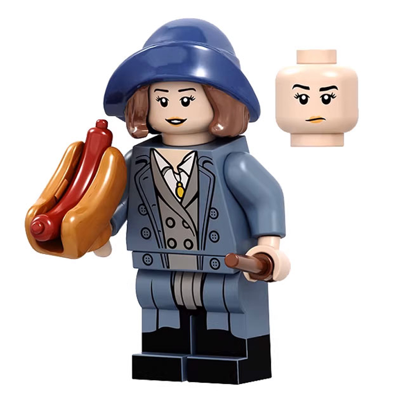 Harry Potter Tina Goldstein Custom Minifigure Holding Hot Dog Wand High-quality ABS plastic precision injection molding compatible with major brick systems